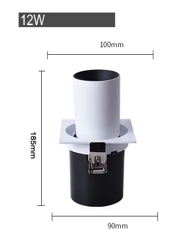 12W Square Новые высококачественные шкафы CREE светодиодный светильник 12 Вт 20 Вт для одежды встроенный Телескопический корпус потолочного светильника двойная решетка лампы - Испускаемый цвет: 12W Square