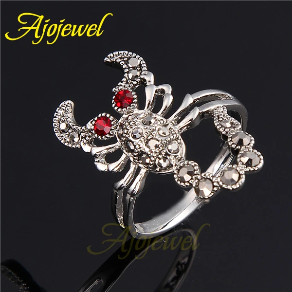 Женская драгоценность женская бижутерия милая черная красная Стразы|ring women|scorpion