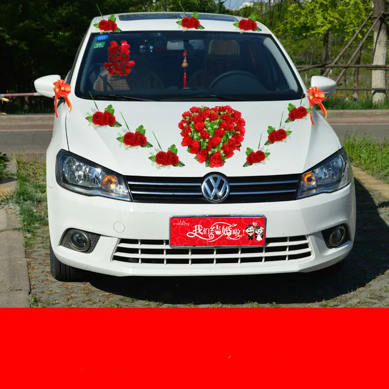 Свадебное украшение автомобиля цветы автомобиль корейский Моделирование Цветок