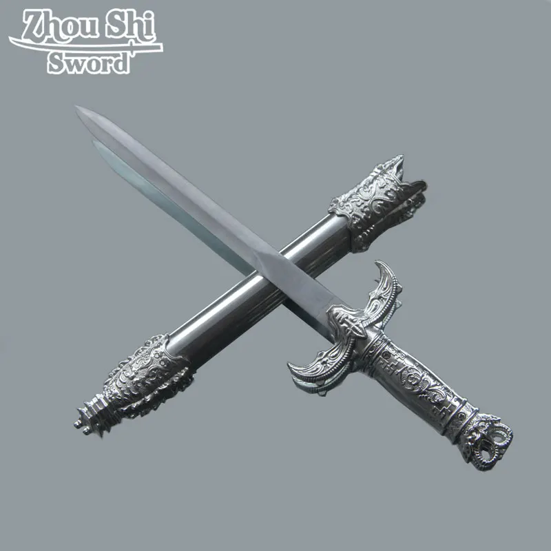Vintage Home Decor European style Carved White Stainless Steel Blade Sheath Sword Cosplay Props Gifts Small Medieval Sword