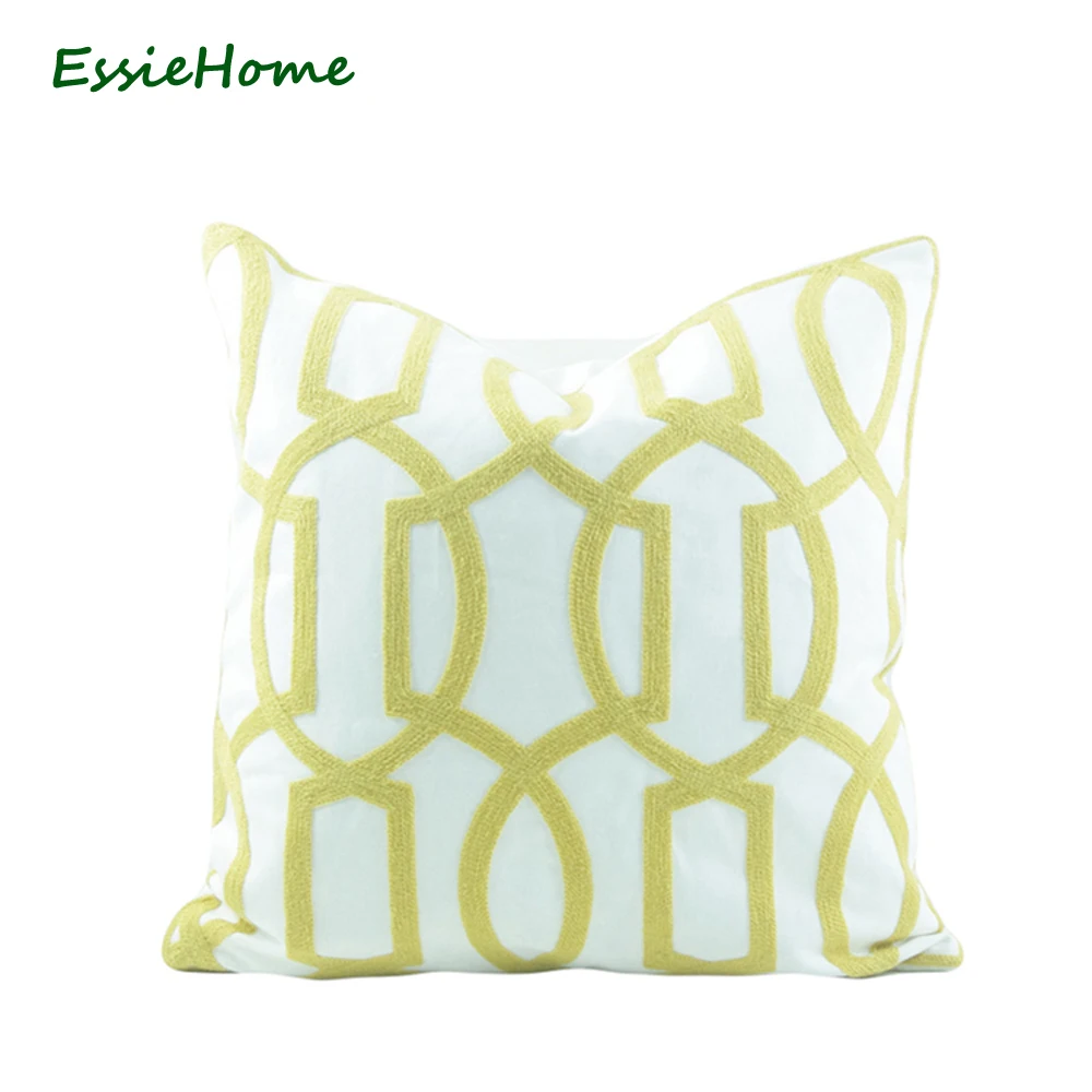 ESSIE HOME 18x18 &quotжелтый наволочка вязаная вышивка классический геометрический узор