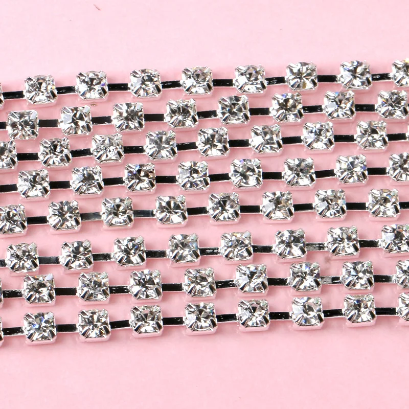 Высокое качество ss18 прозрачное Серебряное основание стекло горный хрусталь