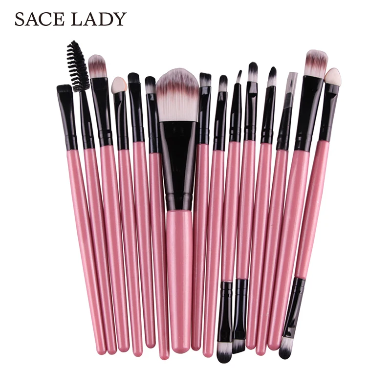 Набор кистей для макияжа SACE LADY 15 шт. профессиональная кисть консилера бровей