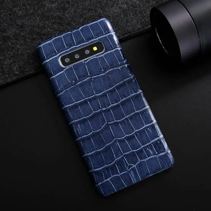 dark blue Чехол из натуральной кожи для samsung Galaxy S10 Plus, чехол на заднюю панель, модный защитный чехол, чехол для samsung S10 S10Plus, чехол Hoesje - Цвет: dark blue