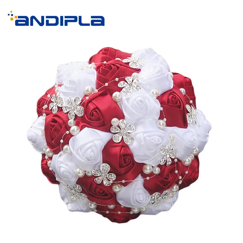

Wedding Bouquet Bridesmaid Bridal Bouquets Accessories Household Decoration Adornment Crafts Rose Beaded Flower Girlfriend Gifts