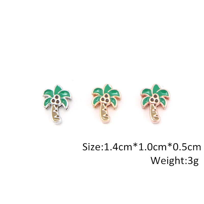 Подвеска для браслета SANSHOOR зеленая эмаль пальма кокосовое дерево из нержавеющей