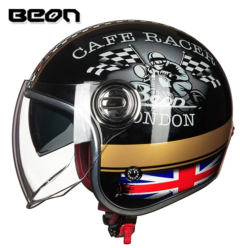 Шлем BEON moto rcycle 3/4 шлем с открытым лицом винтажный Ретро для мотоциклистов B-108A |