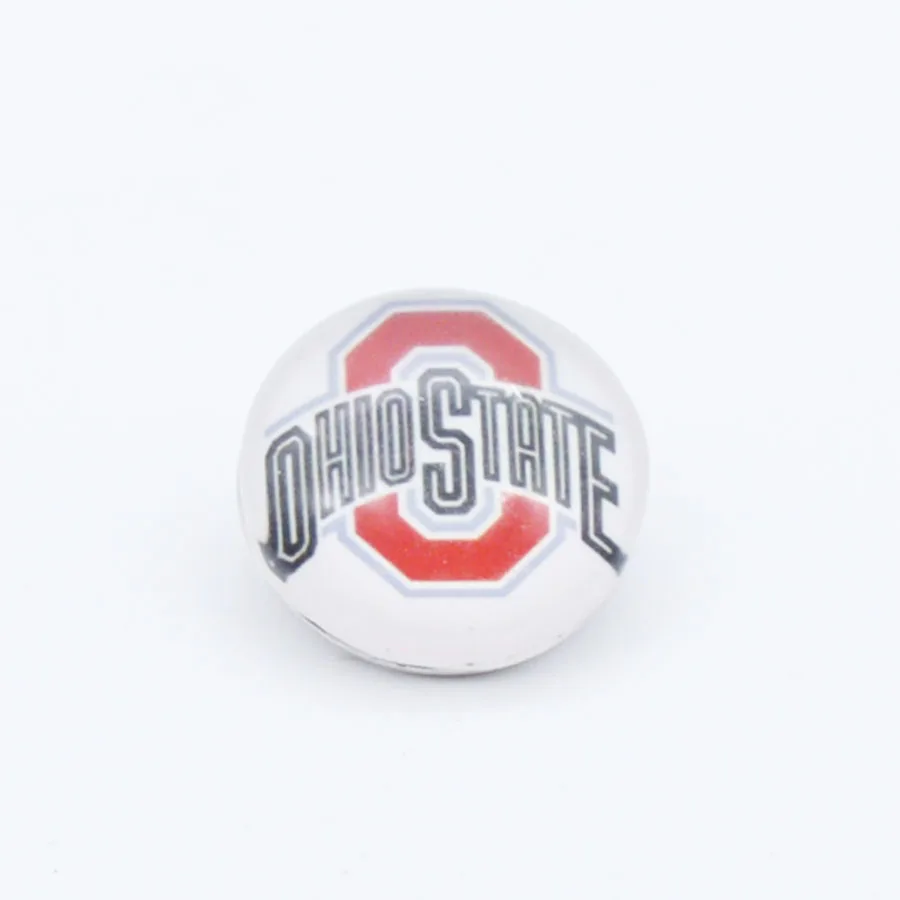 Ohio State Университет Национальная организация студенческого спорта Спорт стеклянные пуговицы 18 мм 12 мм подходящие защелки, Bracelet& Bangle, Для мужчин wo Для мужчин DIY Кнопка оснастка ювелирной - Окраска металла: 18MM