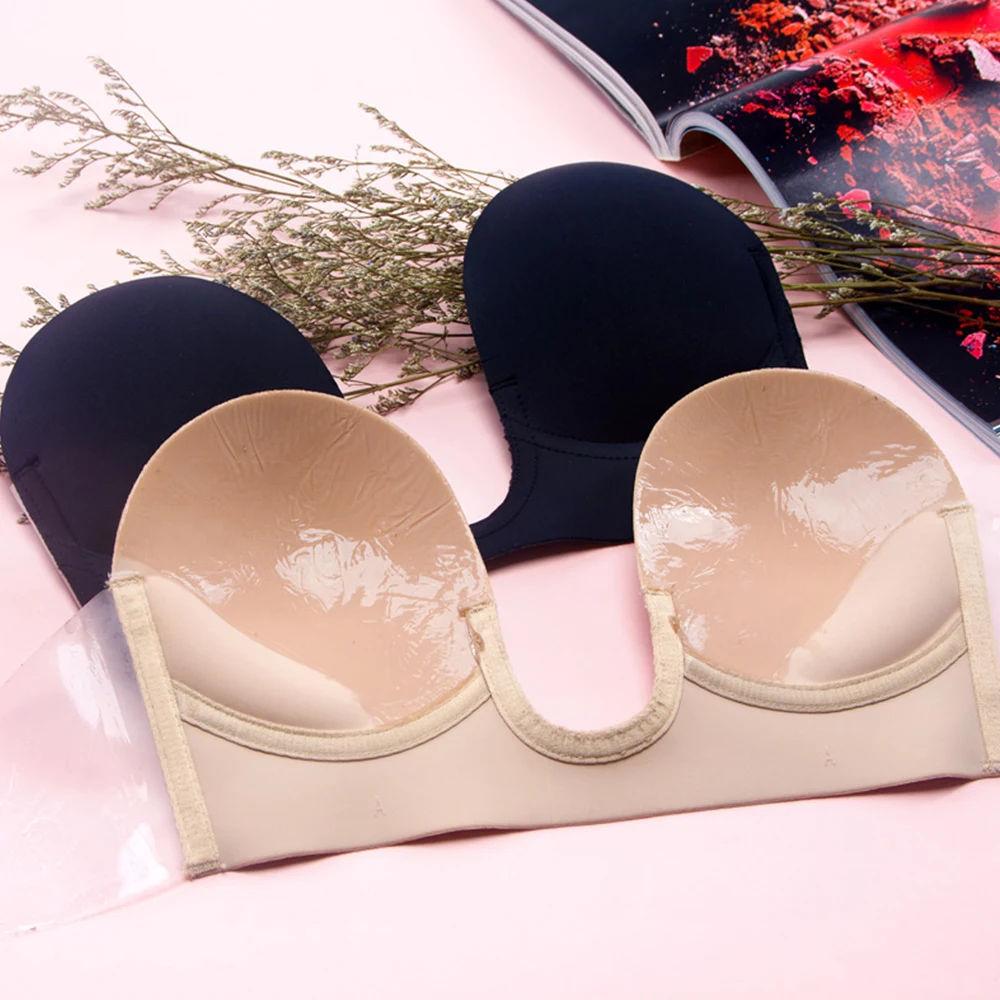 Стиль новый дамы без бретелек сексуальный бюстгальтер Пушап силиконовый