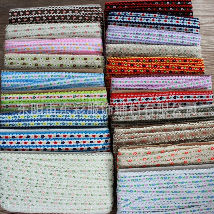 22 ярдов * 12 мм вышивка жаккардовые пасторальные цветы ленты тесьма DIY Швейные