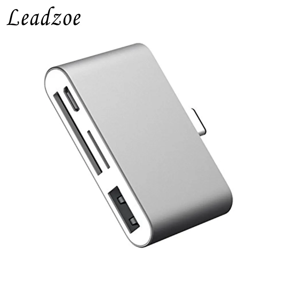 Считыватель карт Leadzoe USB C Hub 4 в 1 Type OTG TF/SD считыватель смарт с разъемом питания Micro