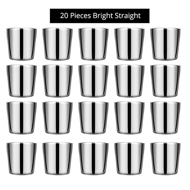 20Pcs Bright Straigh Unibird пивные кружки из нержавеющей стали, кофейная кружка, чайная чашка, 175 мл, бар, питьевая посуда для напитков, для путешествий, дома, вина, чашки, подарок 5/15/20 - Цвет: 20Pcs Bright Straigh