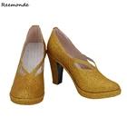 Обувь для косплея игры LOL KDA Shauna вайне, костюм Ночного охотника, золотые ботинки на высоком каблуке, обувь для женщин и девочек, повседневная обувь KDA Cos