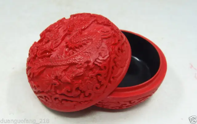 

Exquisite Chinese Traditional Technology Red Lacquerware engraving longevity Jewelry Box