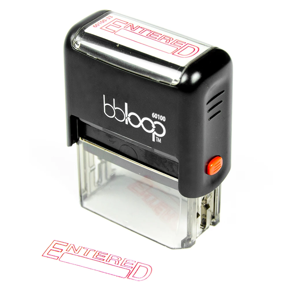 Метка BBloop &quotInked&quot Self-Inking. Прямоугольная. Лазерная гравировка. Красный | Дом и сад