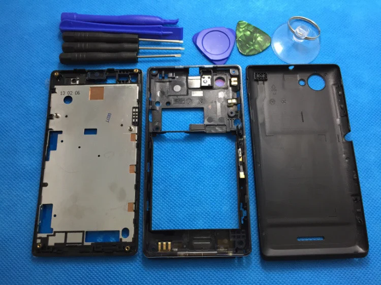 Полностью полный корпус чехол+ кнопка для sony Xperia L S36h C2104 C2105 с инструментом Белый Черный Красный