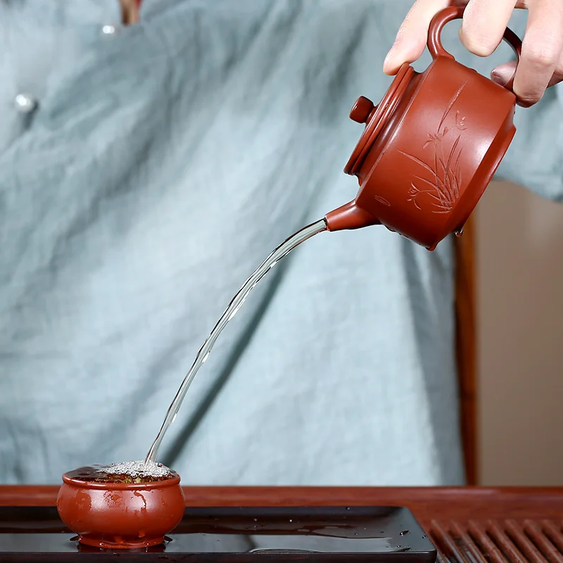220cc Authentic Yixing Teapot Orchid Fun De Zhong Pot Chinese Purple Clay Tea Set Maker Teaware Vintage Home Decor | Дом и сад