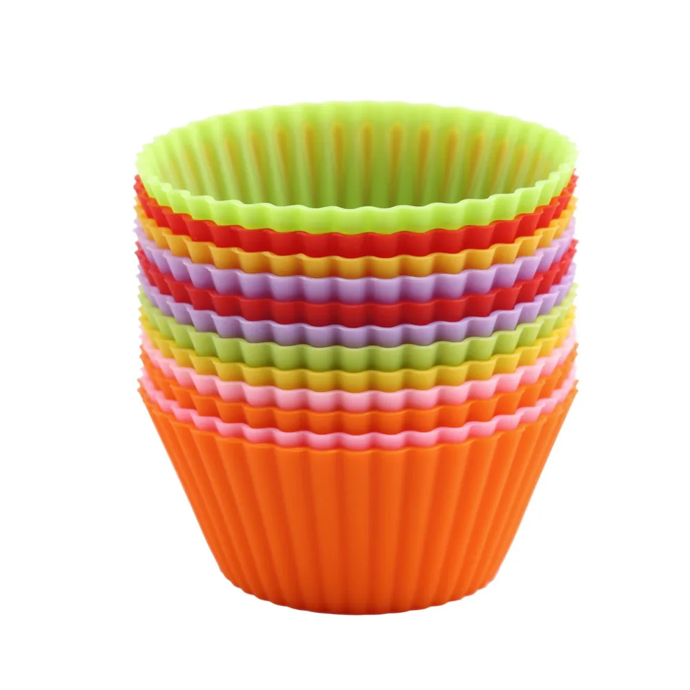 12 шт. разноцветные Круглые мини формы|kitchen baking|baking cupssilicone muffin |