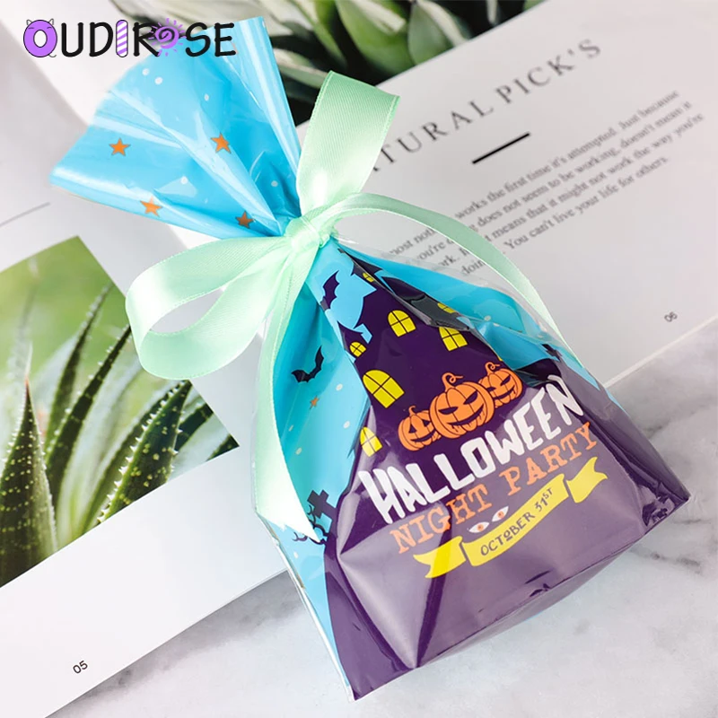 OUDIROSE 50 шт. пластиковый пакет для конфет Пасхальный Хэллоуин вечерние печенья