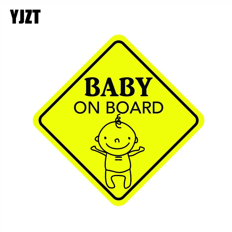 

YJZT 13.5CM*13.5CM BABY ON BOARD PVC A Funny Baby's Welcome Car Sticker 12-40109