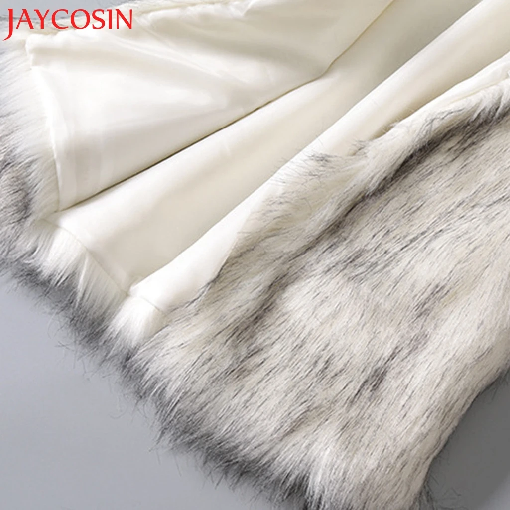 Женский шерстяной жилет JAYCOSIN однотонный из искусственного меха с воротником