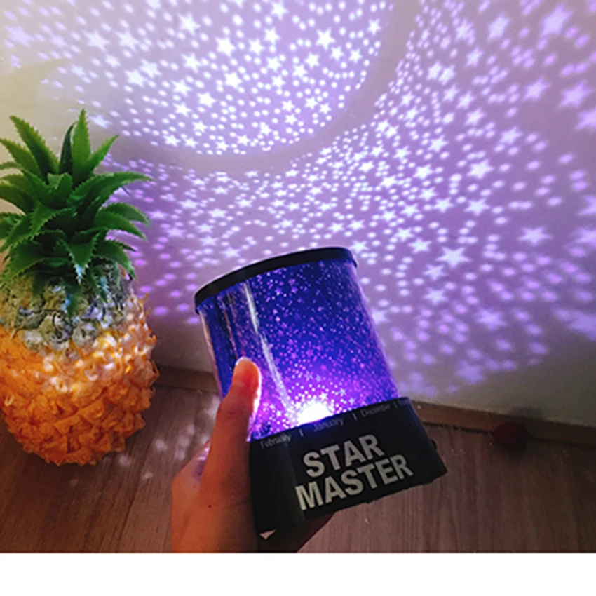 LED Night Light Projector Starry Sky Star Moon Appy Birthday Master Children Kids Baby Sleep Colorful Projection Lamp Lights | Лампы и