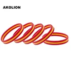 Силиконовый женский и мужской браслет с испанским флагом, спортивный браслет, ювелирное изделие, 1 шт.