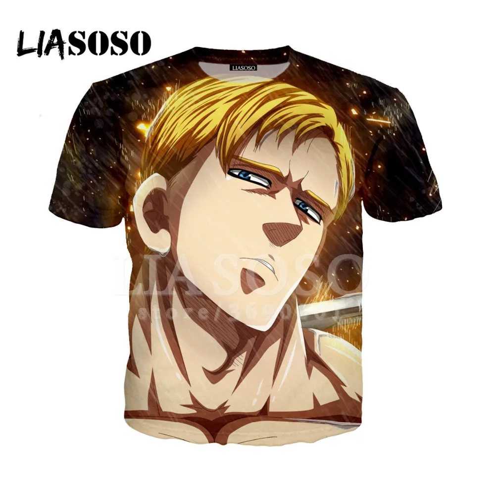 LIASOSO 2018 Женская и мужская футболка с 3D принтом из аниме The Seven Deadly Sins Escanor летняя