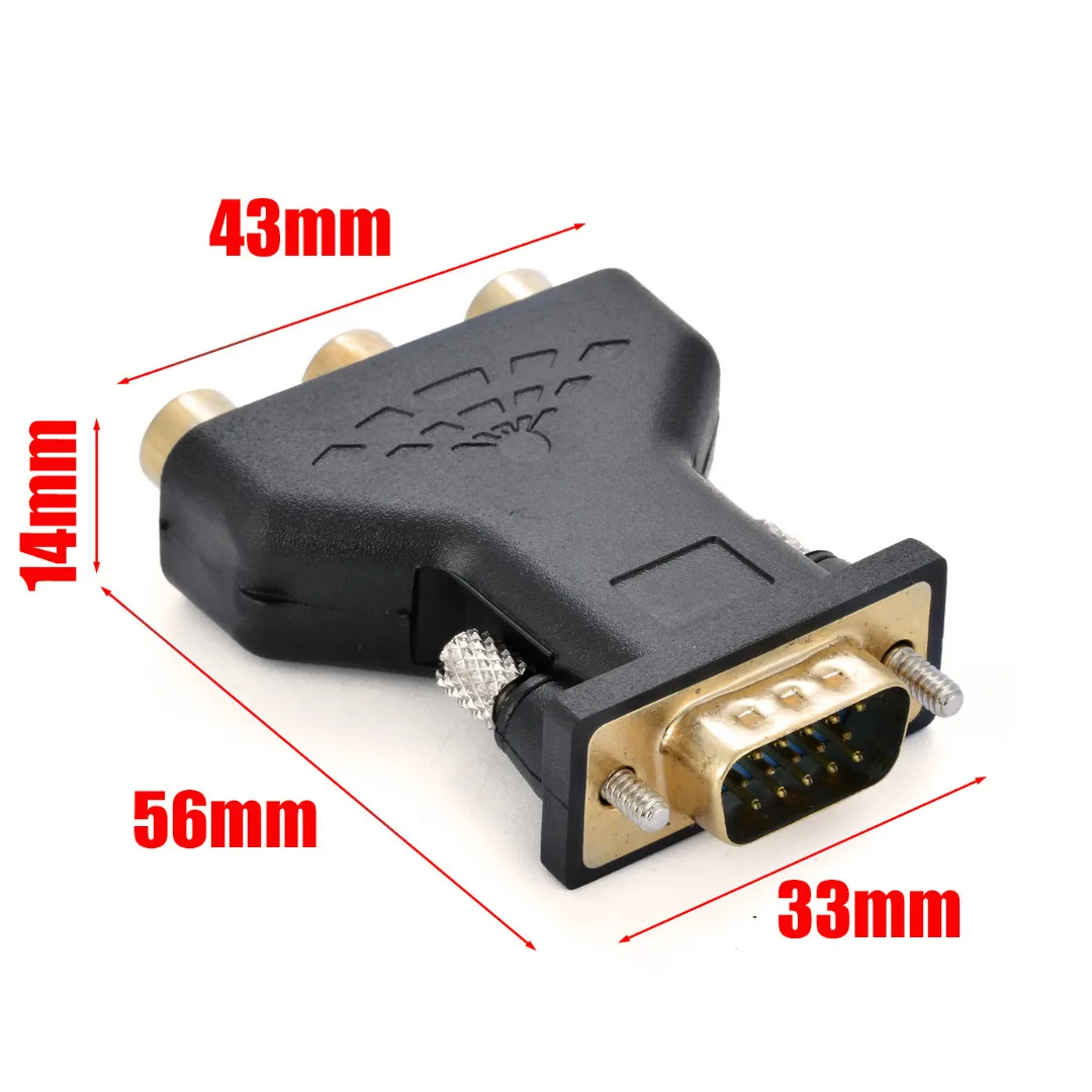 Mayitr RCA VGA разъем конвертер 3 RCA RGB видео Женский в HD 15-Pin VGA стиль компонент видео разъем адаптер
