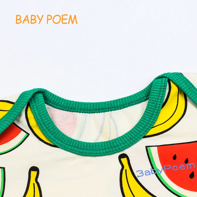 Babypoem Cotton new born baby clothes conjoined summer short sleeved clothing romper jumpsuit 2017 watermelon Banana printing | Детская