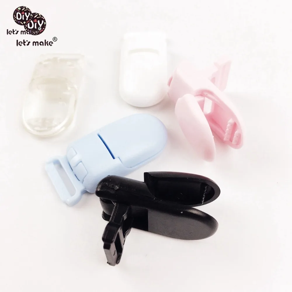 

Let's make baby teether Pacifier Clips Plastic 100pcs Bib Holder Badge Card Clip Baby Gift DIY Material 15mm Suspender Clips