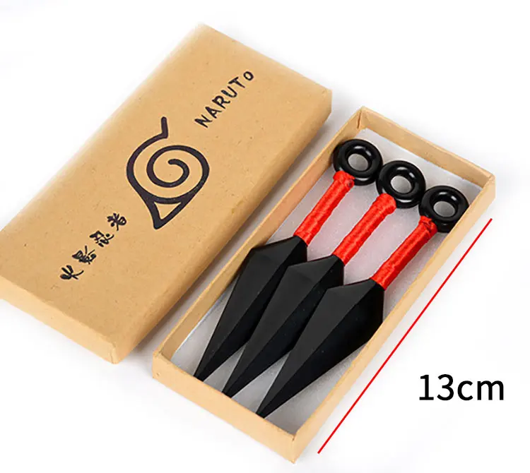 3 red Аниме Наруто Косплей оружие Какаши Саске нож Shuriken ниндзя СКРЫТОЕ ОРУЖИЕ унисекс игрушки Экспо реквизит мультфильм подарок - Цвет: 3 red