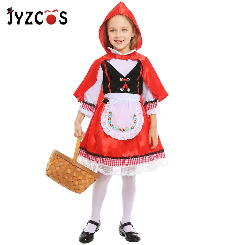 JYZCOS детский красный костюм с капюшоном для девочек на Хэллоуин маленьких красных