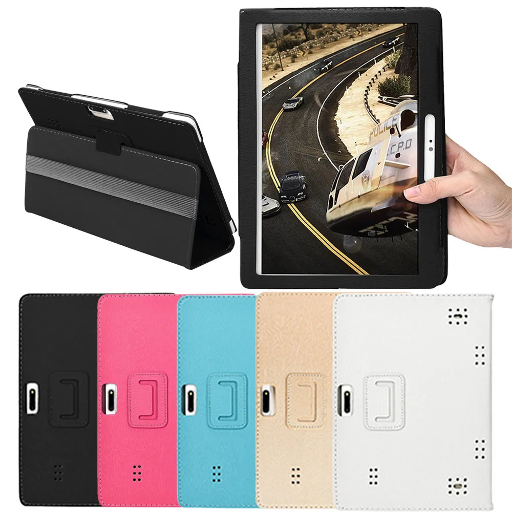 Universal Folio Leather Stand Cover Case For 10 10.1 Inch Android Tablet PC Solid Color Back Protective Shell | Компьютеры и офис