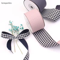 kewgarden 40mm 25mm 1 5 grid satin ribbons handmade tape diy bowknot ribbon garment accessories riband packing ribbon 10 yards