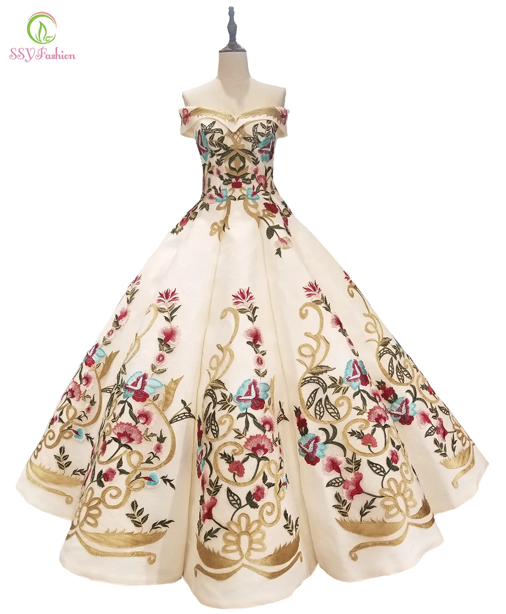 SSYFashion/Новое высококачественное вечернее платье роскошное цветное кружевное с