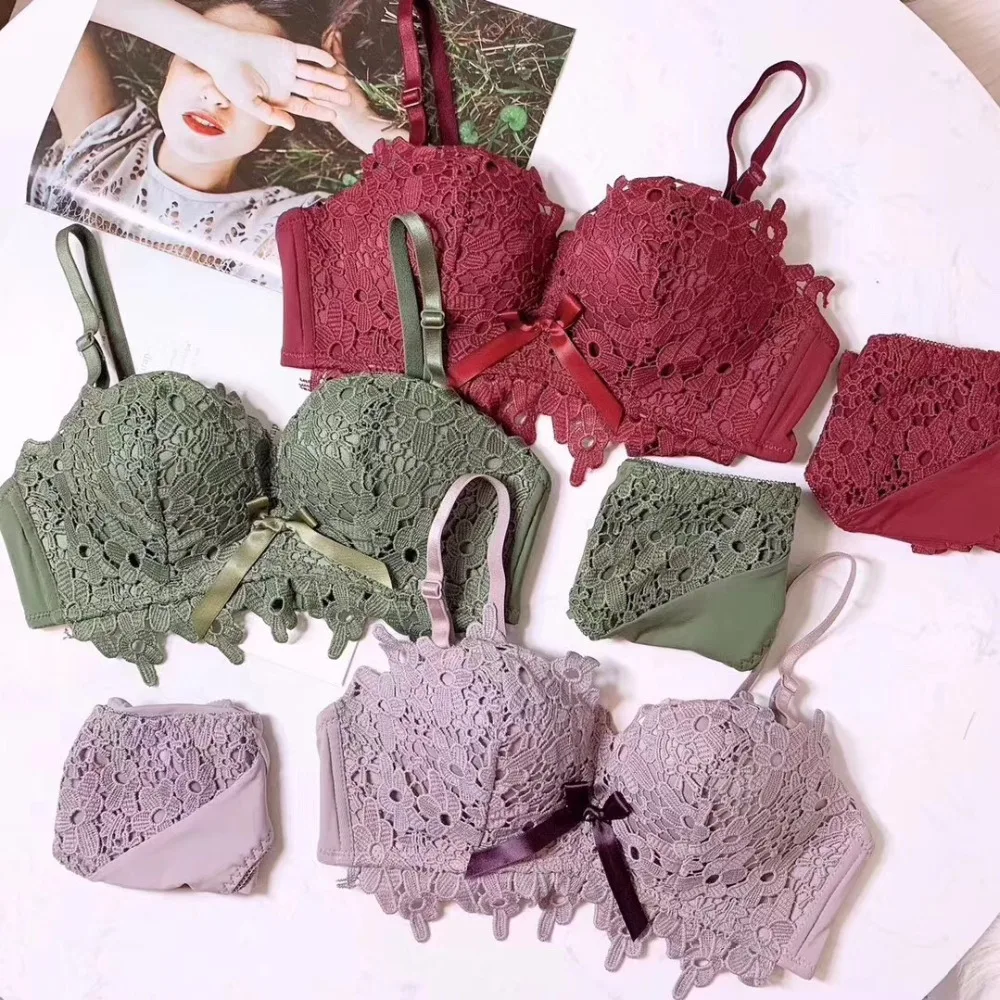 Новинка оптовая продажа 2 предмета одна пара женский сексуальный бюстгальтер