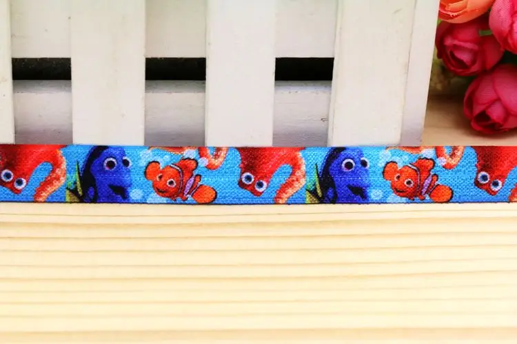 5/8 ''Бесплатная доставка складная эластичная повязка на голову с рисунком dory