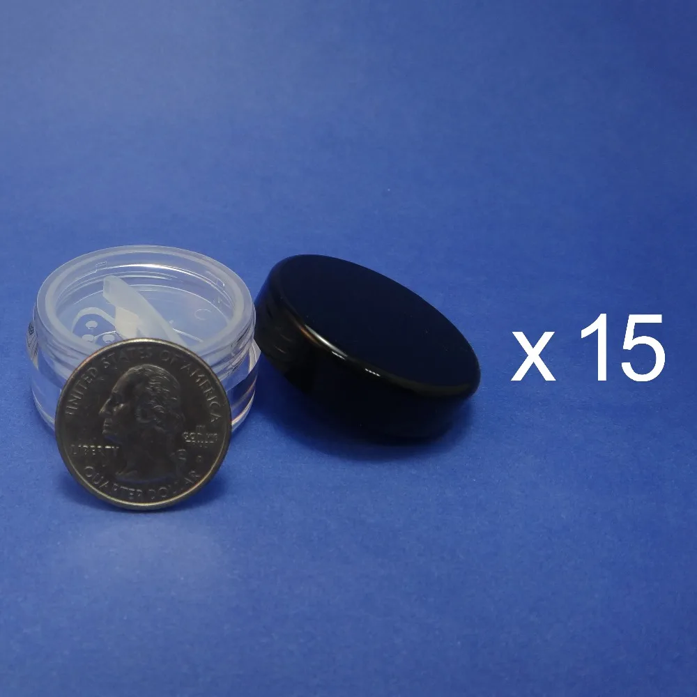 15 шт. Сделано в Тайване пластиковая банка с фотозмеями и черной крышкой размером