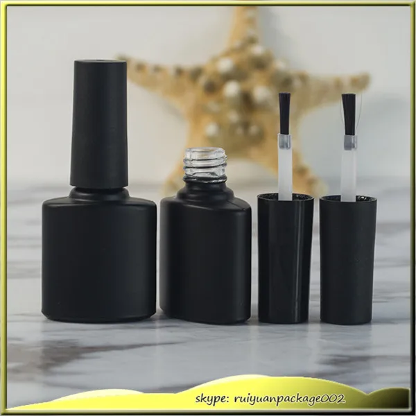 Пустая прозрачная стеклянная бутылка для гель лака ногтей 100 шт. * 7 мл с кисточкой