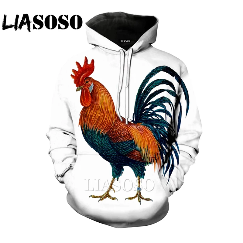 LIASOSO Для мужчин/Для женщин Объёмный рисунок (3D принт) забавная homme курица Harajuku