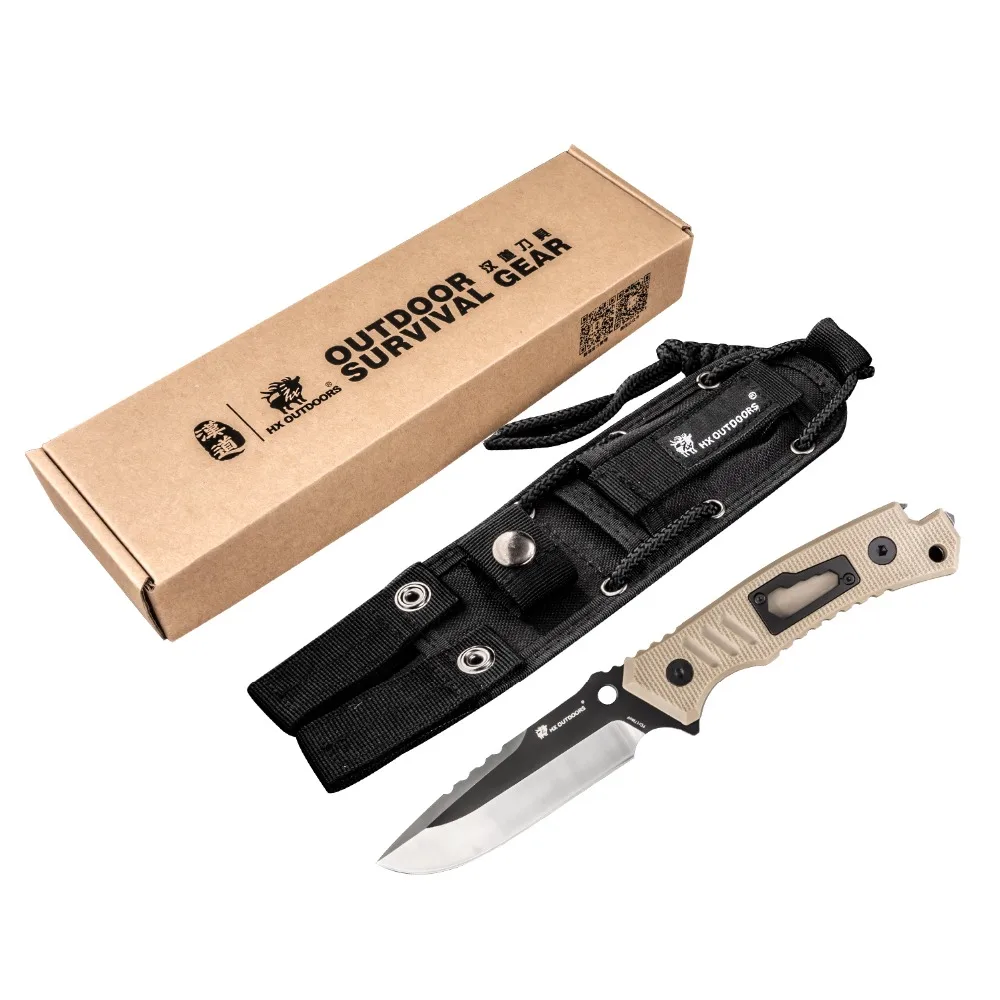 HX OUTDOORS Fixed Blade Knife Hunting Knives 58Hrc, 7cr17mov Steel Survival knife Essential tool For Man Gift Knife Dropshipping