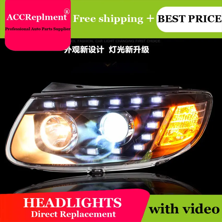 Автомобильный Стайлинг для Новая Hyundai Santafe фары 2012 Santa Fe светодиодный DRL Объектив Двойной Луч H7 спрятал bi Xenon объектива