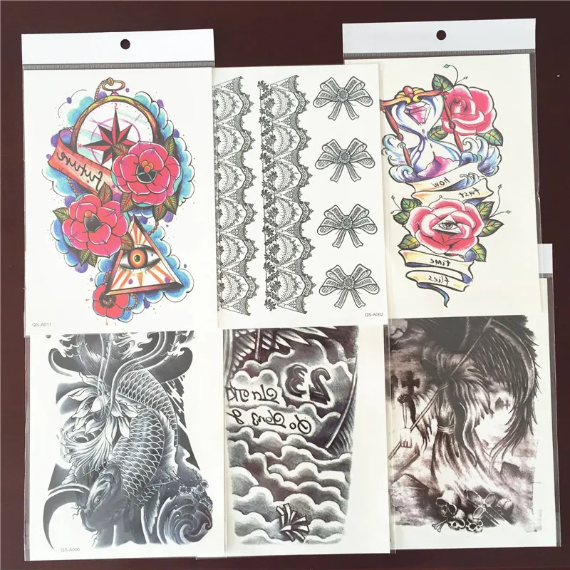 6 шт./лот боди арт Красота Макияж святая Индия красный цветочный