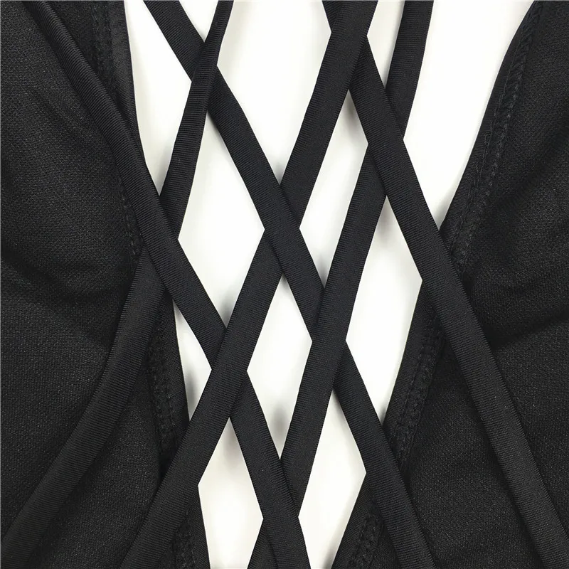 Сексуальный глубокий v-образный Вырез Цельный купальник женский Однотонный