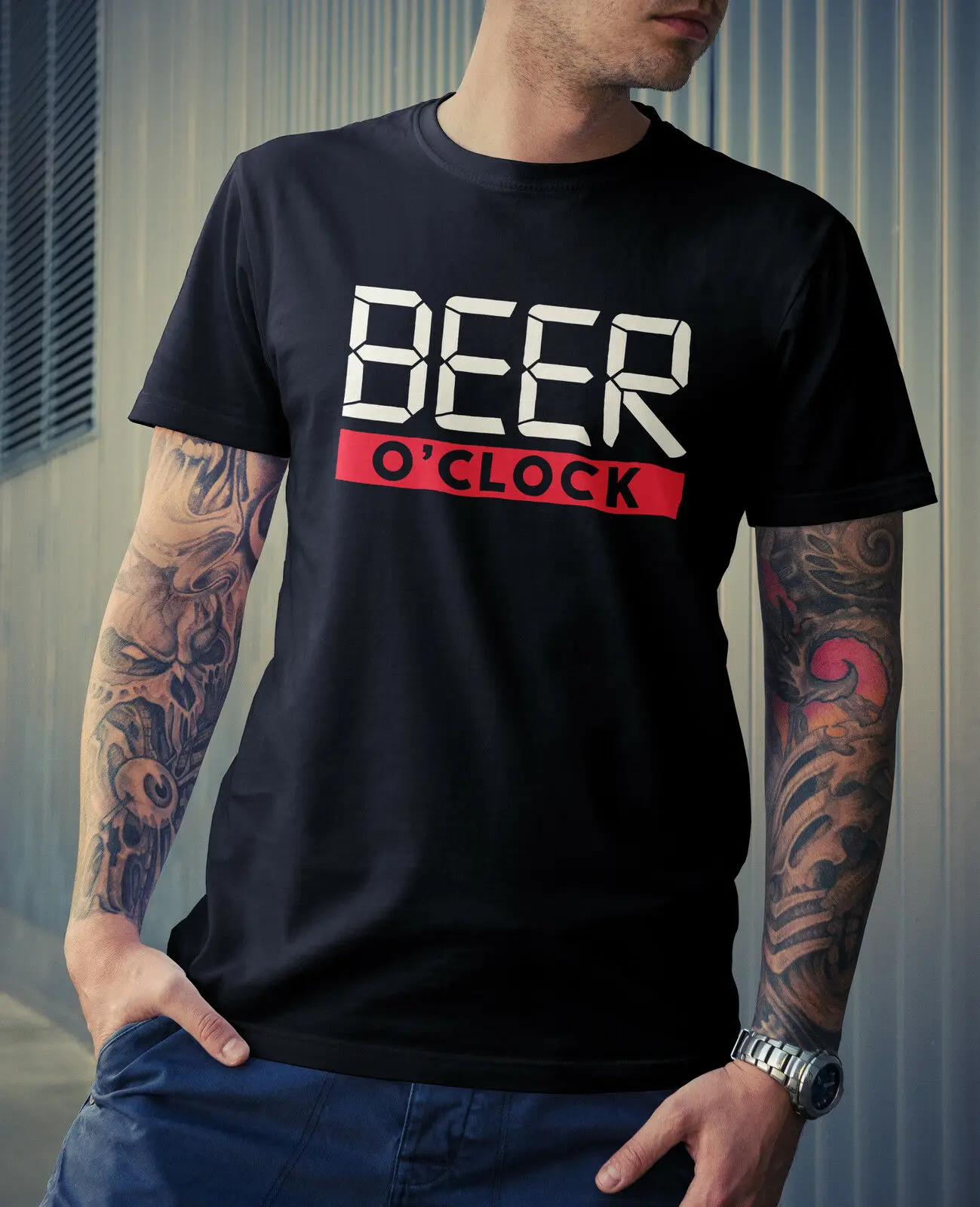 Мужская футболка Beer Clock забавный подарок новинка Питьевая шутка напиток пьянный