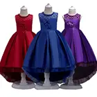 Детское кружевное платье принцессы с длинным шлейфом, с цветами и бусинами, элегантные вечерние платья для девочек, платья для дня рождения, платья для женщин, платья для девочек, вечерние платья для девочек