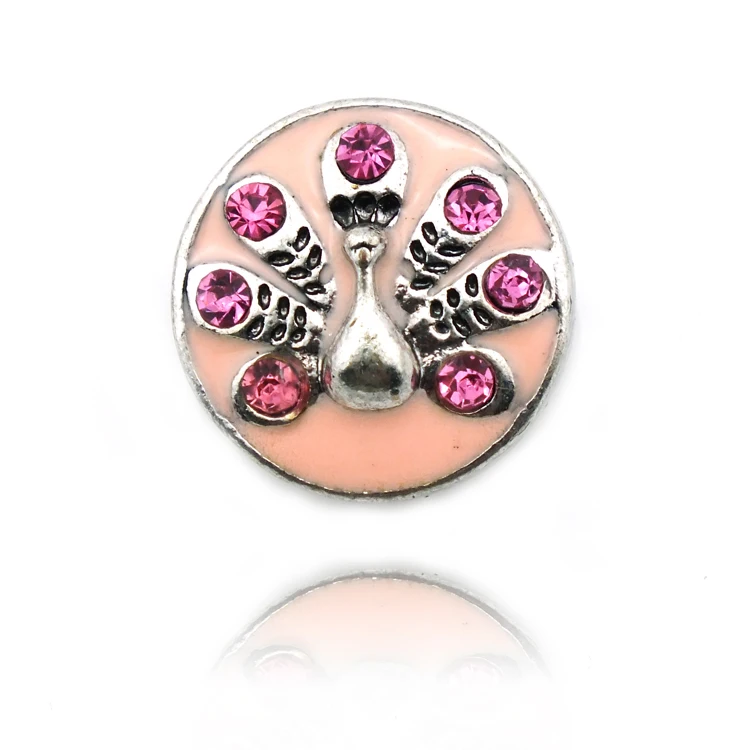 JINGLANG DIY Special Design High Quality Fashion Interchangable Pink Snap Buttons with Crystal for Bracelets Accessories | Украшения и