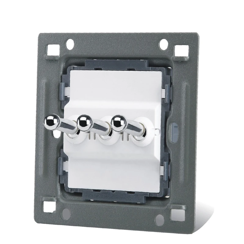 Домашняя настенная розетка 86 скрытая белая ретро три двойных переключателя