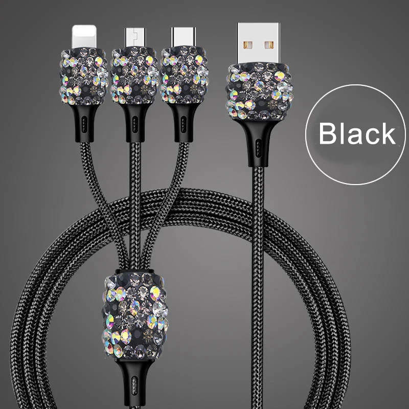 Алмазная USB автомобильная линия зарядки для мобильного телефона планшета GPS